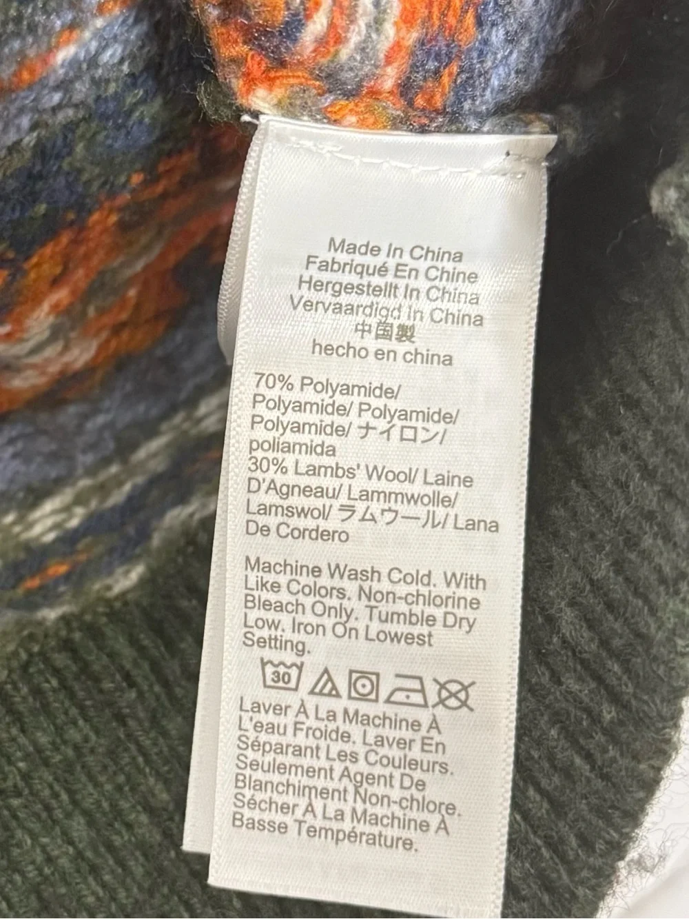 J.Crew Men’s Fair Isle Lambswool Blend Sweater Size L
